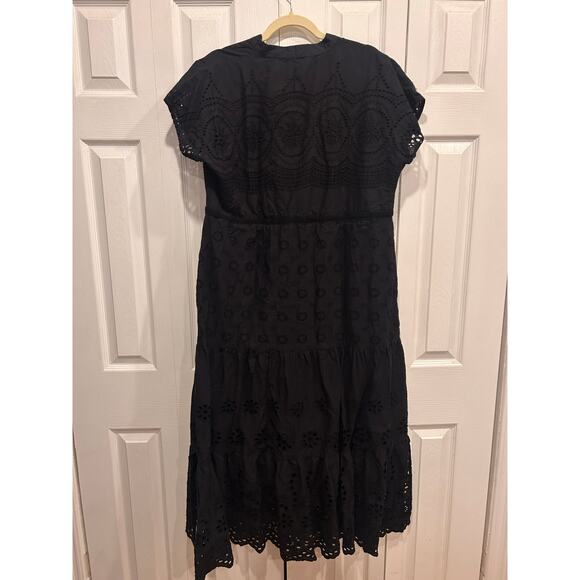 Soft Surroundings Black Maxi Eyelet Dress Size L - Picture 2 of 7